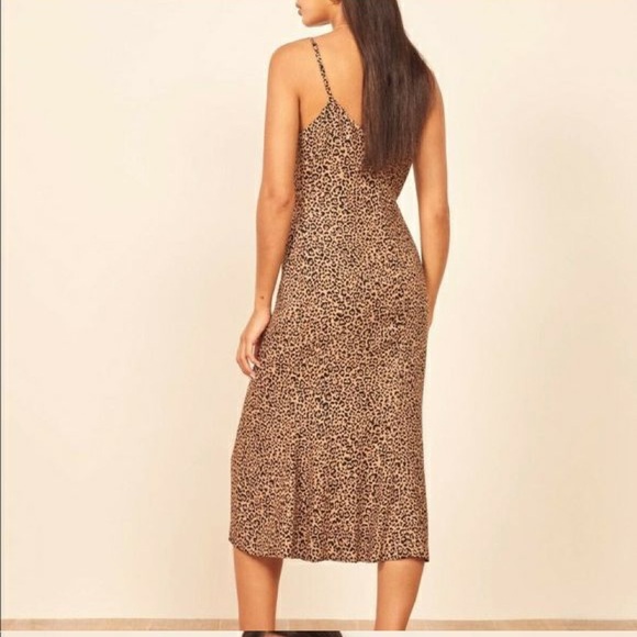 New Reformation Bates Leopard Dress sz 8 - Picture 2 of 5